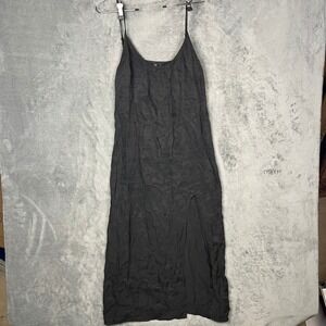 ZARA Black Sleeveless Maxi Dress High Slit Lyocell Blend Women's S